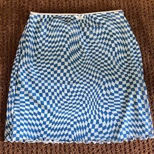 Blue duo-toned checkered mini skirt from Wild Fable Size S